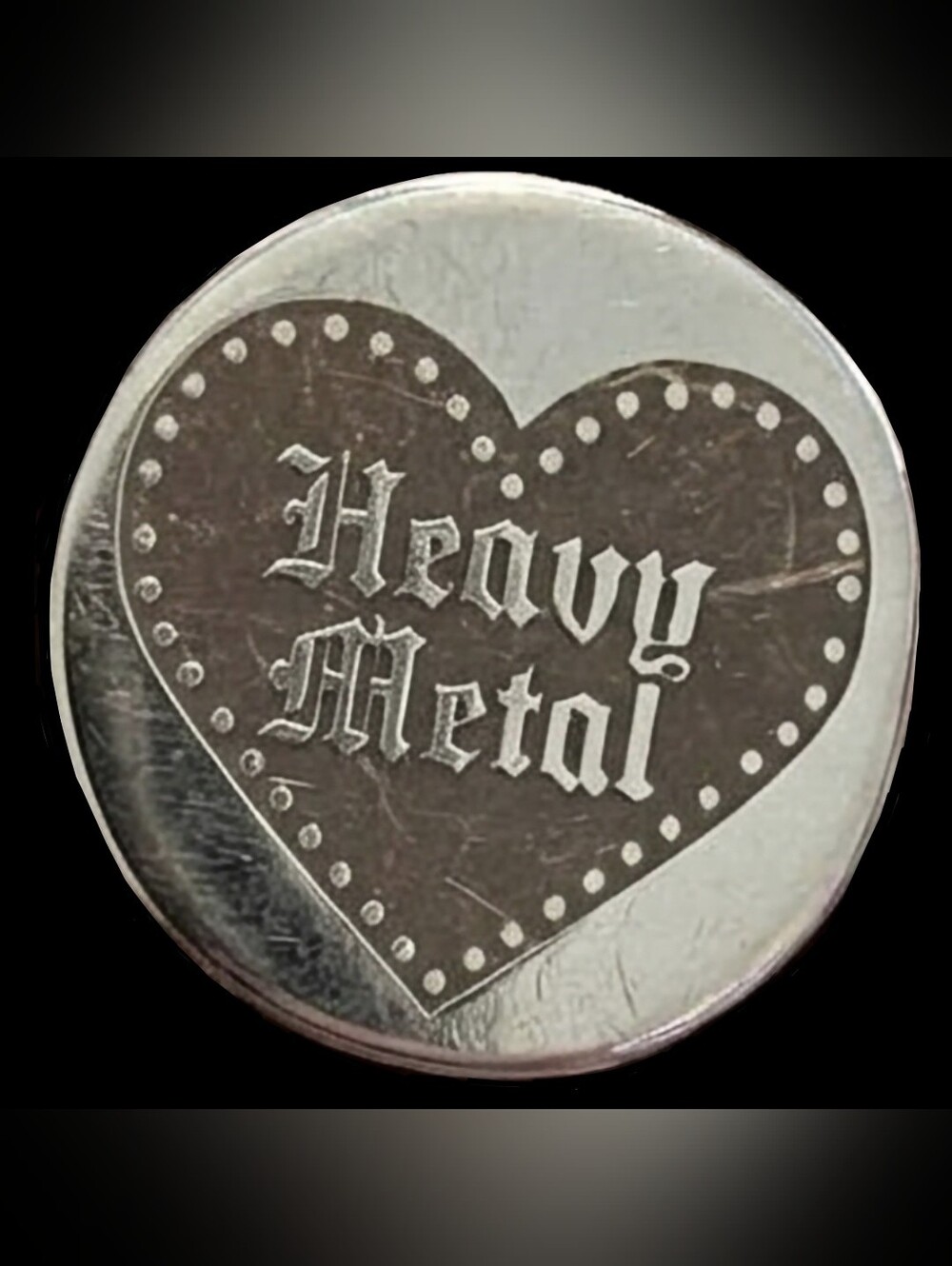 🖤Reserved For Horrorcunt🖤 Vtg Carousel Silver Heavy Metal Heart Graphics - Picture 9 of 17